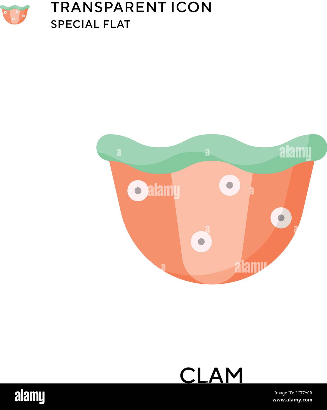Icona vettore clam. Illustrazione piatta. Vettore EPS 10. Illustrazione Vettoriale