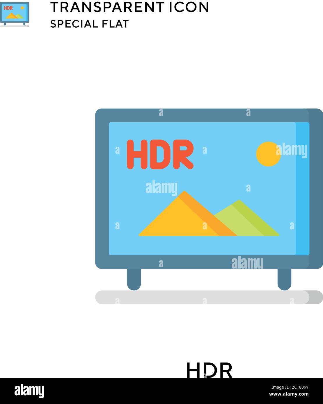 Icona vettore HDR. Illustrazione piatta. Vettore EPS 10. Illustrazione Vettoriale