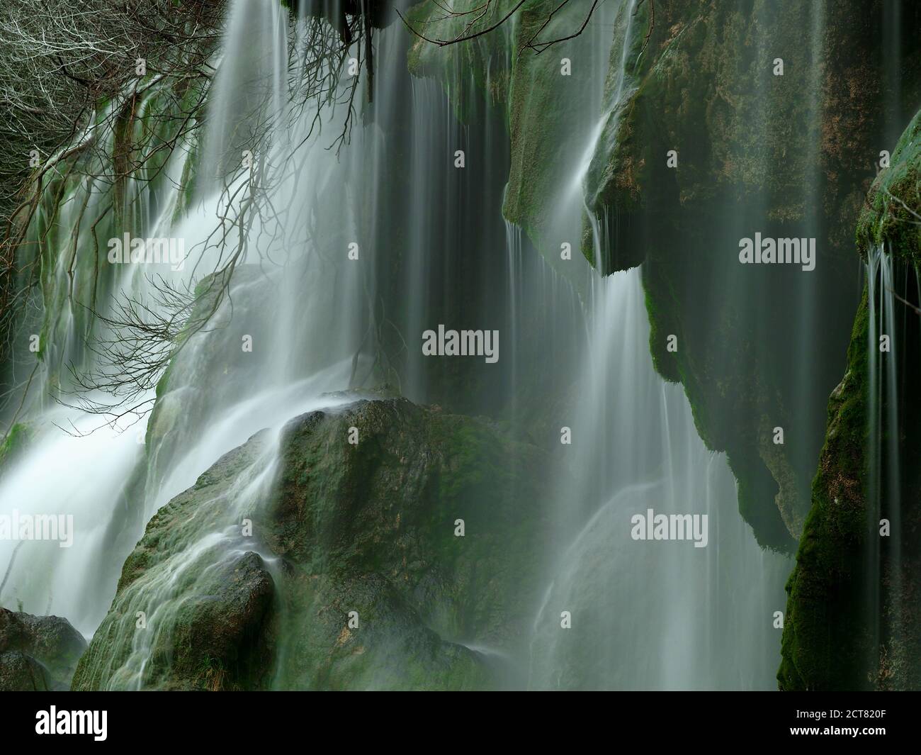 Fiume Cuervo incantato paesaggio della fonte del fiume, Cuenca, Spagna Foto Stock