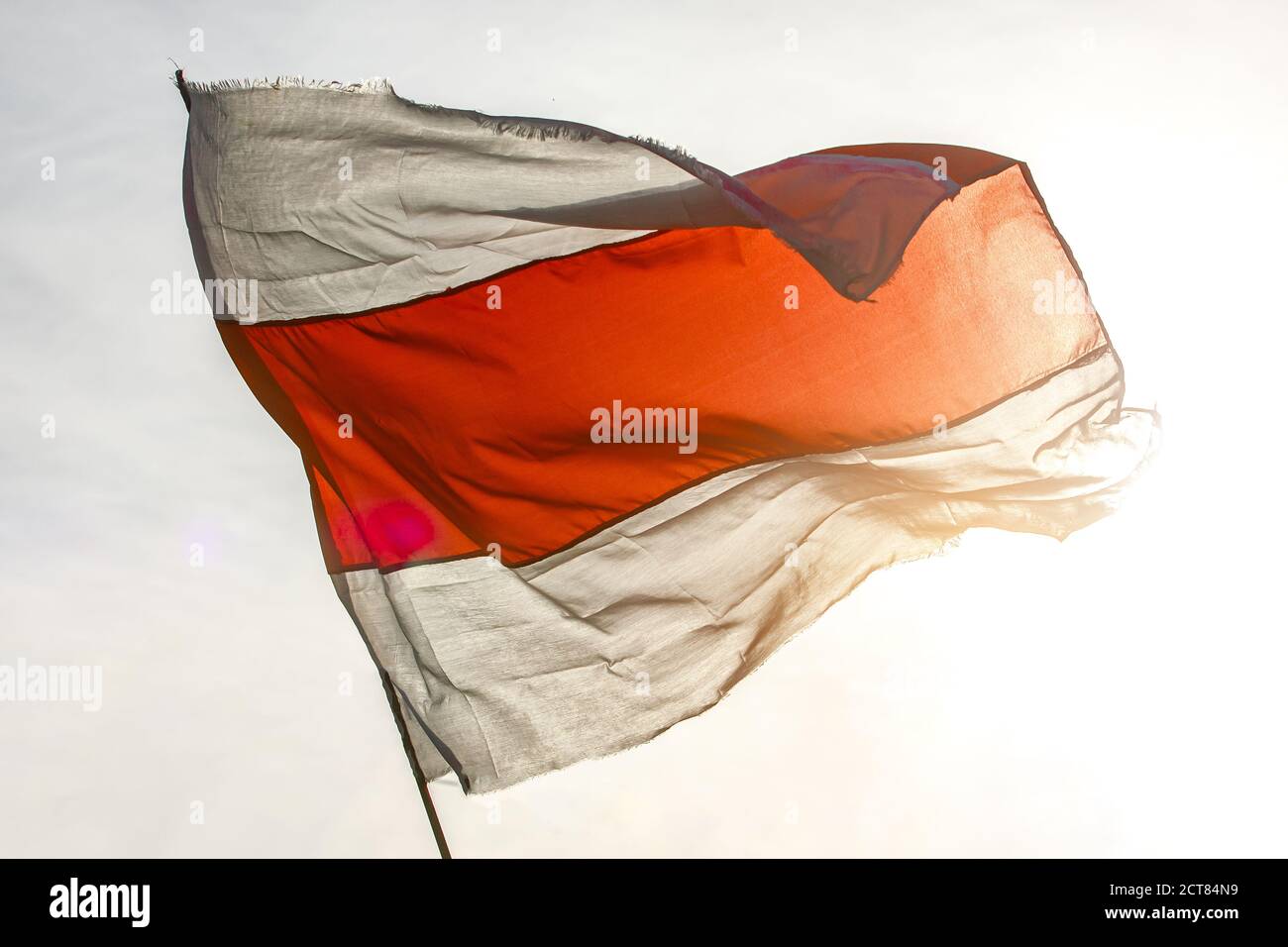 Bandiera bianca rossa. Nuova bandiera bielorussa Foto Stock