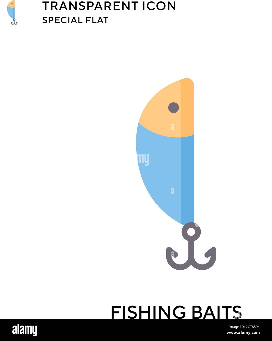 Icona vettore esche di pesca. Illustrazione piatta. Vettore EPS 10. Illustrazione Vettoriale