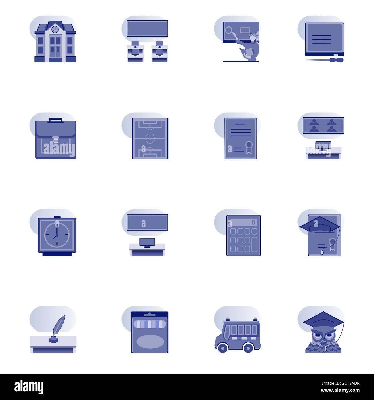 Iconpack Scuola di formazione Illustrazione Vettoriale