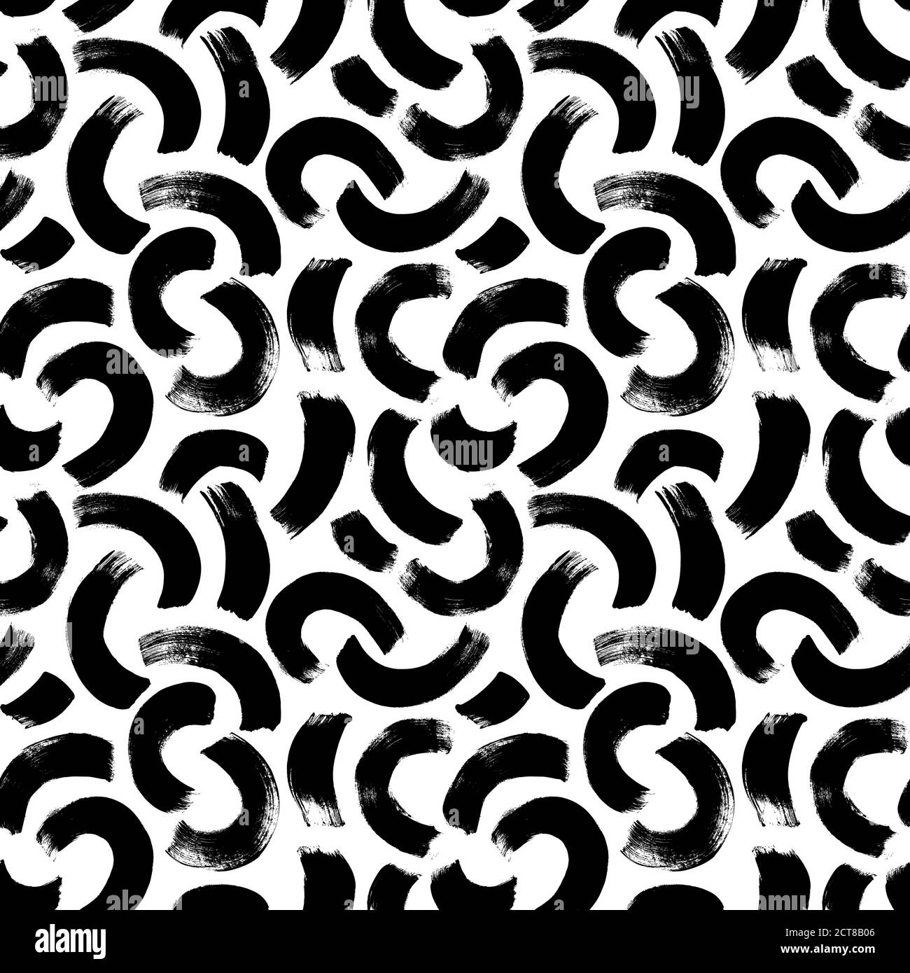 Semi cerchi pennellate vettoriali motivo senza giunture. Illustrazione Vettoriale