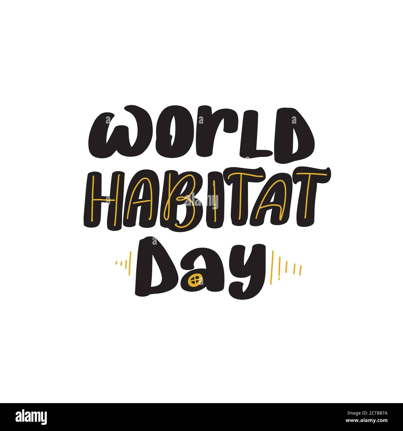 Giornata mondiale dell'habitat. Grande indice di calligraphy di stock di vettore Illustrazione Vettoriale