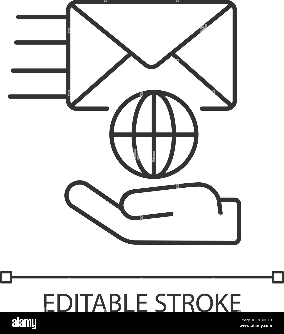 Icona lineare del servizio postale internazionale Illustrazione Vettoriale Icona lineare del servizio postale internazionale Illustrazione Vettoriale