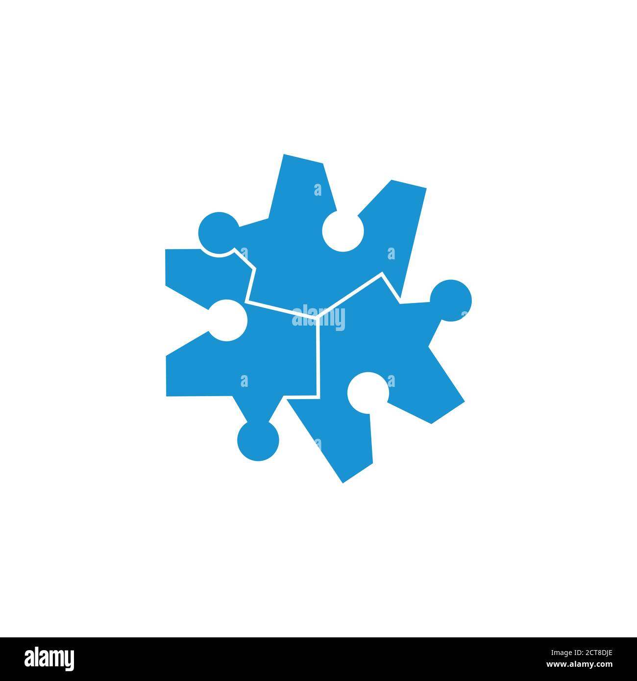 vettore di logo semplice puzzle collegato Illustrazione Vettoriale