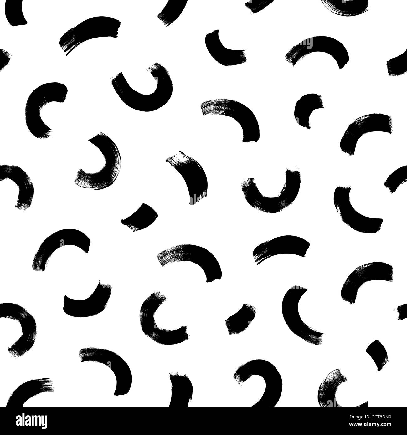 Semi cerchi pennellate vettoriali motivo senza giunture. Illustrazione Vettoriale