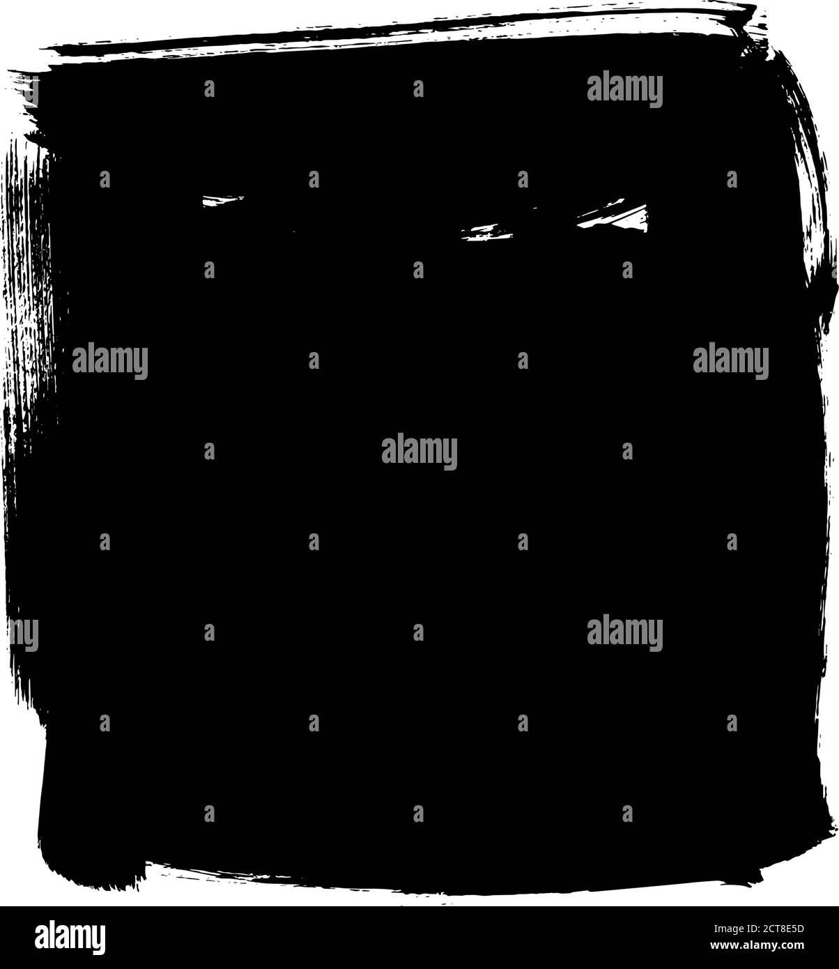 Casella quadrata vettoriale bordo ruvido nera. Illustrazione Vettoriale