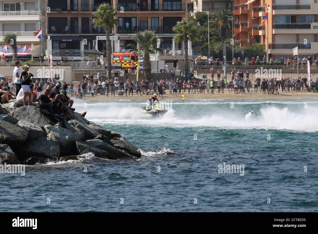 2020 R1 - Championnat de France Vitesse - Cavalaire-sur-Mer, Francia - CAVALEAU JET 2020 - 19 settembre 2020 - incidente - FFM Foto Stock