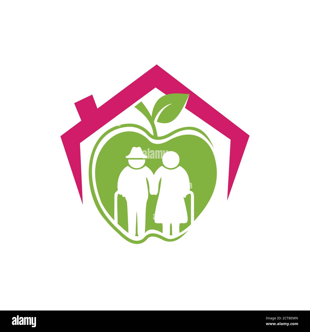 Un vettore Illustrazione di amore di cura della casa e logo pulito Illustrazione Vettoriale