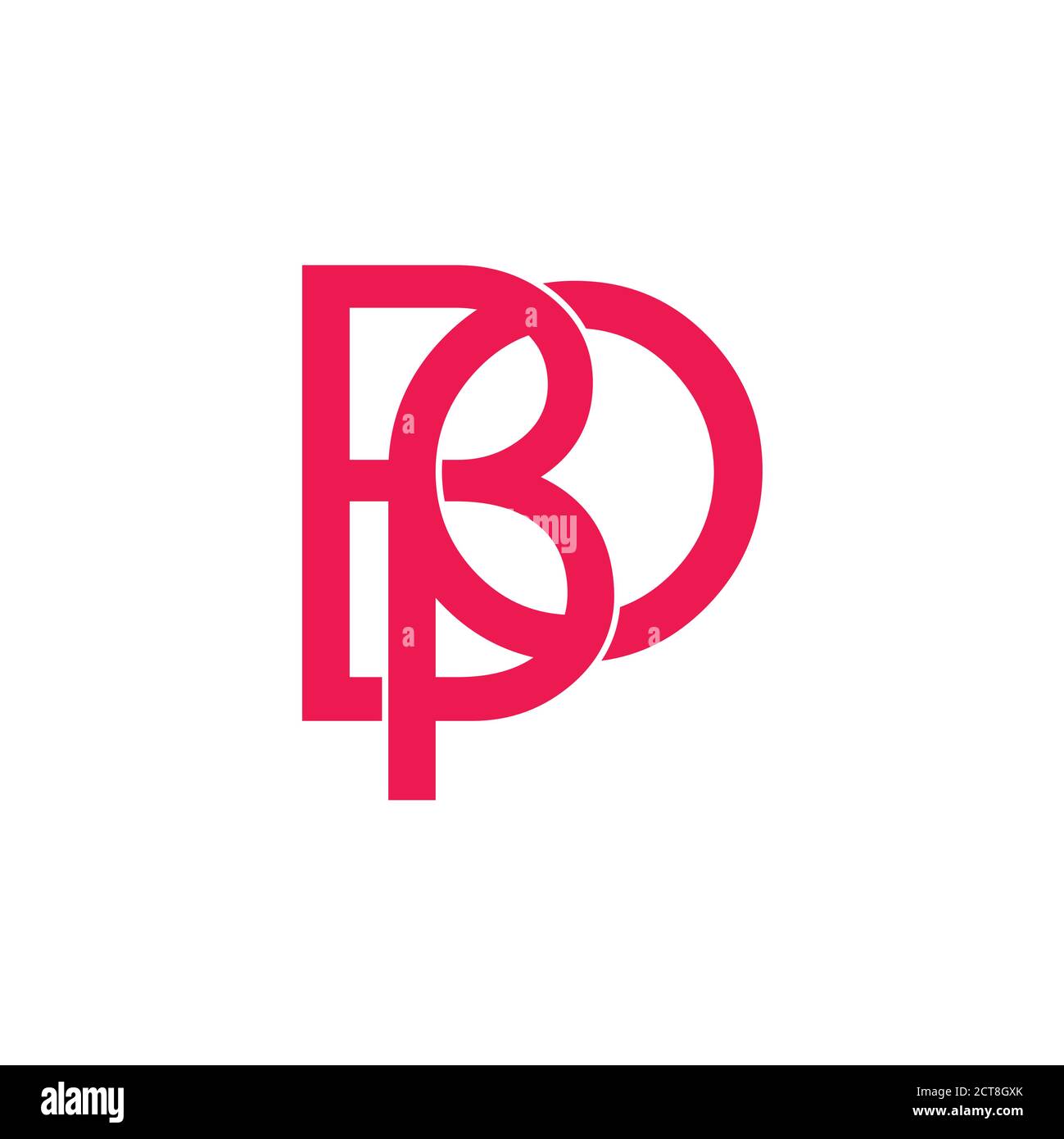 lettere bp vettore del logo della linea monogramma collegato Illustrazione Vettoriale