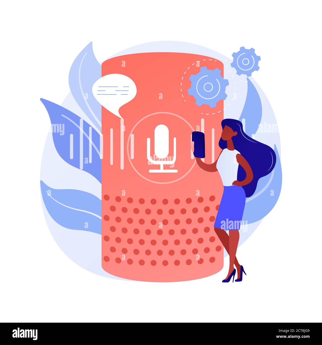 Illustrazione vettoriale del concetto astratto degli altoparlanti intelligenti. Illustrazione Vettoriale