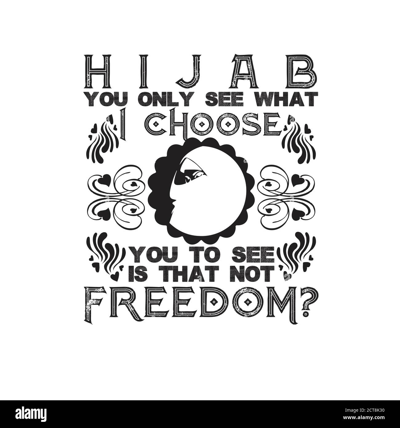 Citazione musulmana e dicendo buono per t-shirt. Vedi solo quello che scelgo Illustrazione Vettoriale