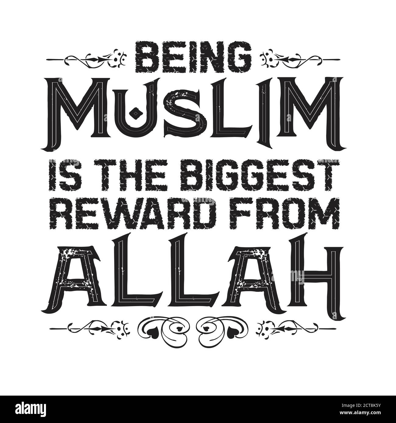 Citazione musulmana e dicendo buono per t-shirt. Essere musulmani è il più grande Illustrazione Vettoriale