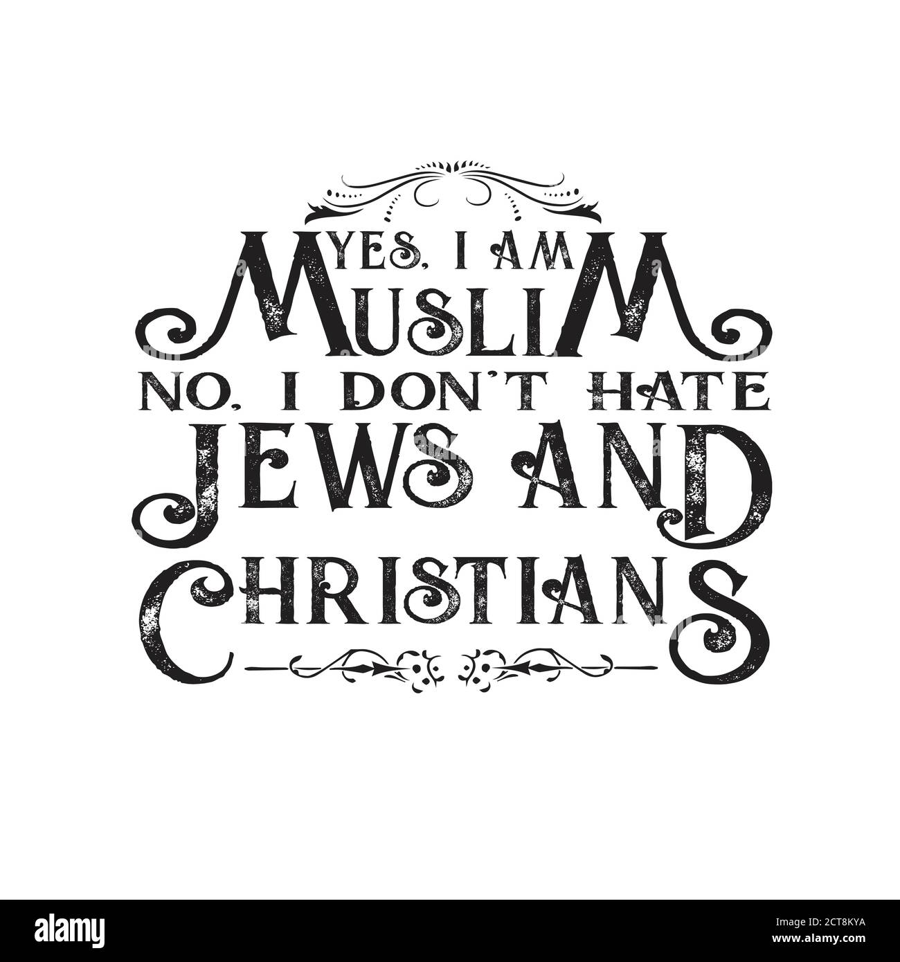 Citazione musulmana e dicendo buono per t-shirt. Sì sono musulmano Illustrazione Vettoriale