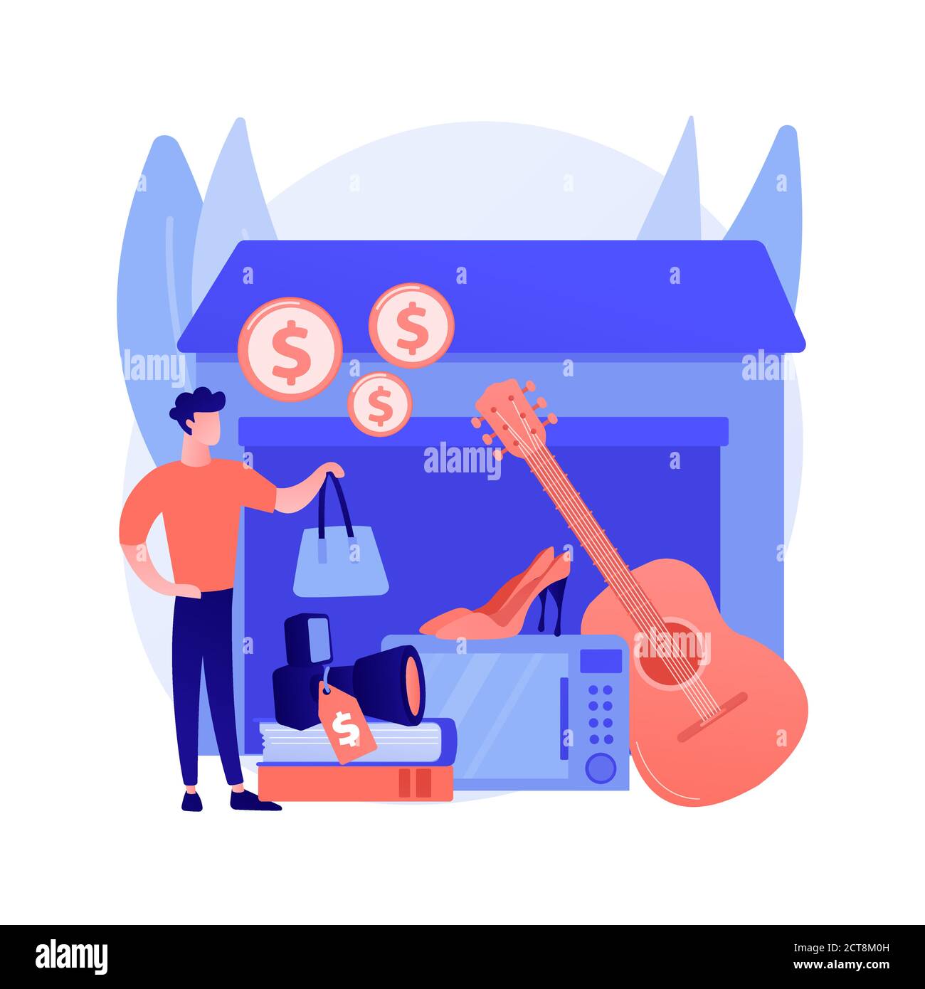 Garage vendita concetto astratto illustrazione vettoriale. Illustrazione Vettoriale