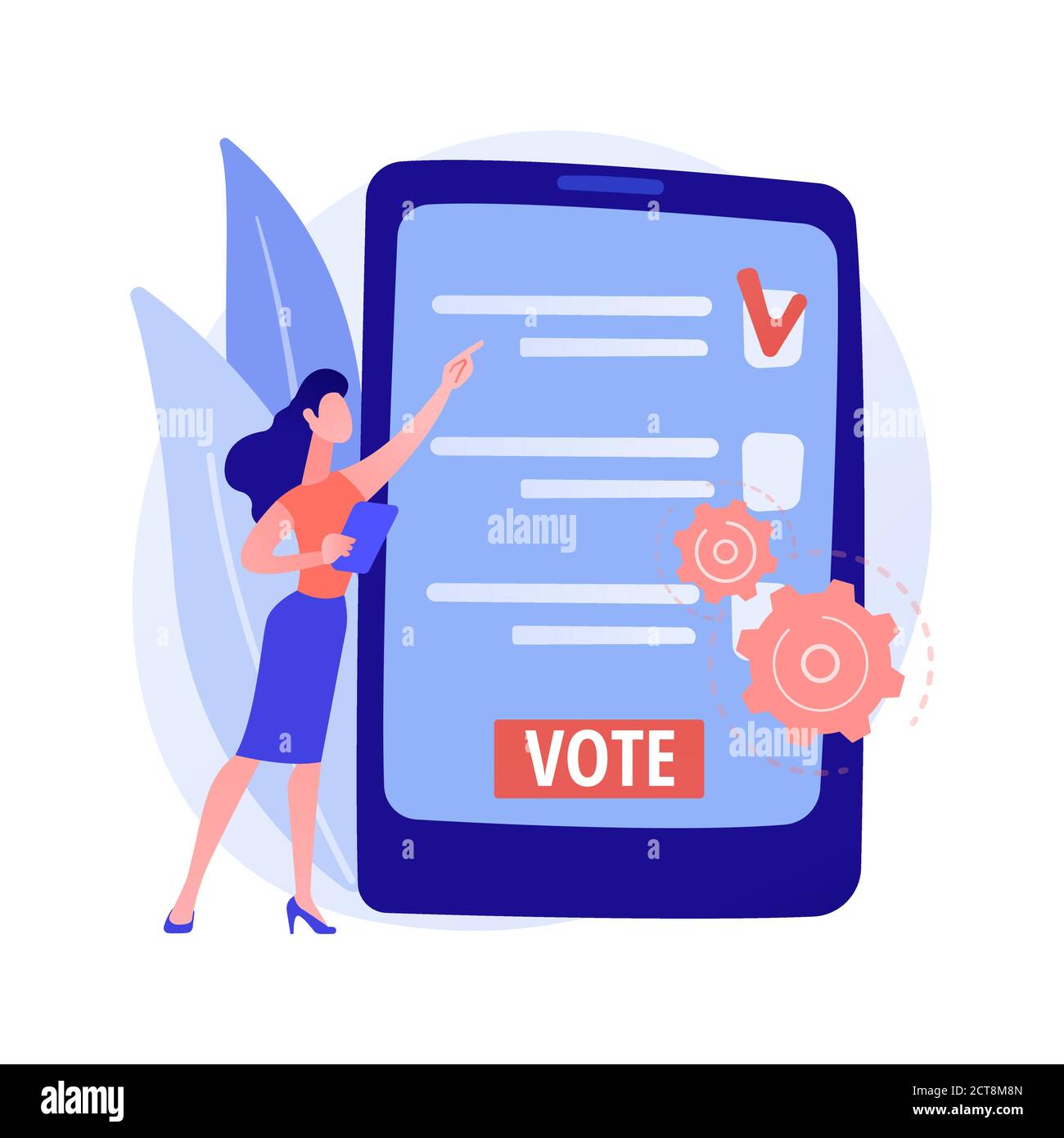 Illustrazione vettoriale del concetto astratto di voting elettronico. Illustrazione Vettoriale