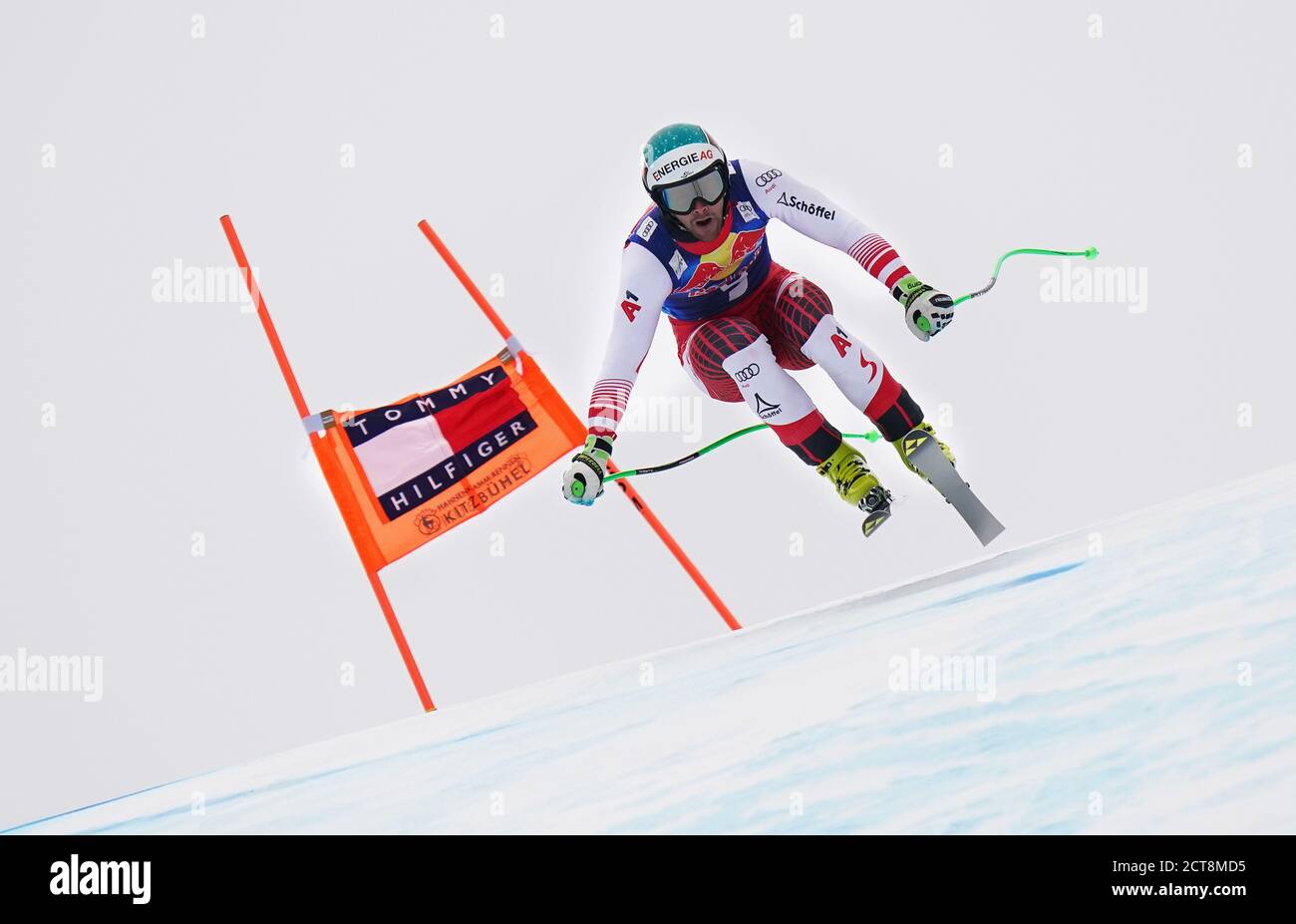 Vincent Kriechmayr si conclude 2° durante l'evento Men's Downhill per la Coppa del mondo di sci alpino FIS 2019-20 a Kitzbuhel, Austria. FOTO DI CREDITO : © MAR Foto Stock