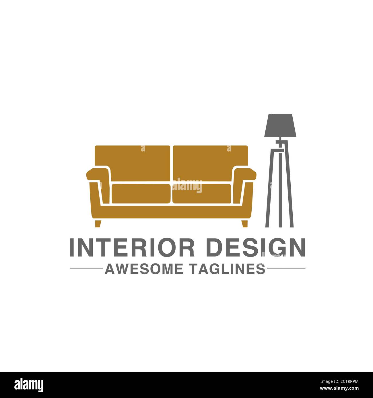 creativo semplice divano e lampada per mobili logo azienda Illustrazione Vettoriale