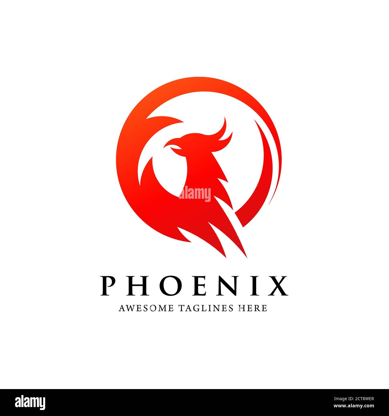 creative concetto di logo phoenix semplice bird circle, miglior disegno del logo phoenix bird Illustrazione Vettoriale