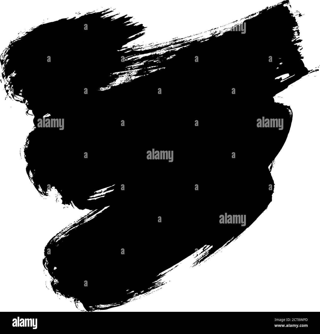 Vernice nera vettoriale, tratto o forma del pennello dell'inchiostro. Illustrazione Vettoriale