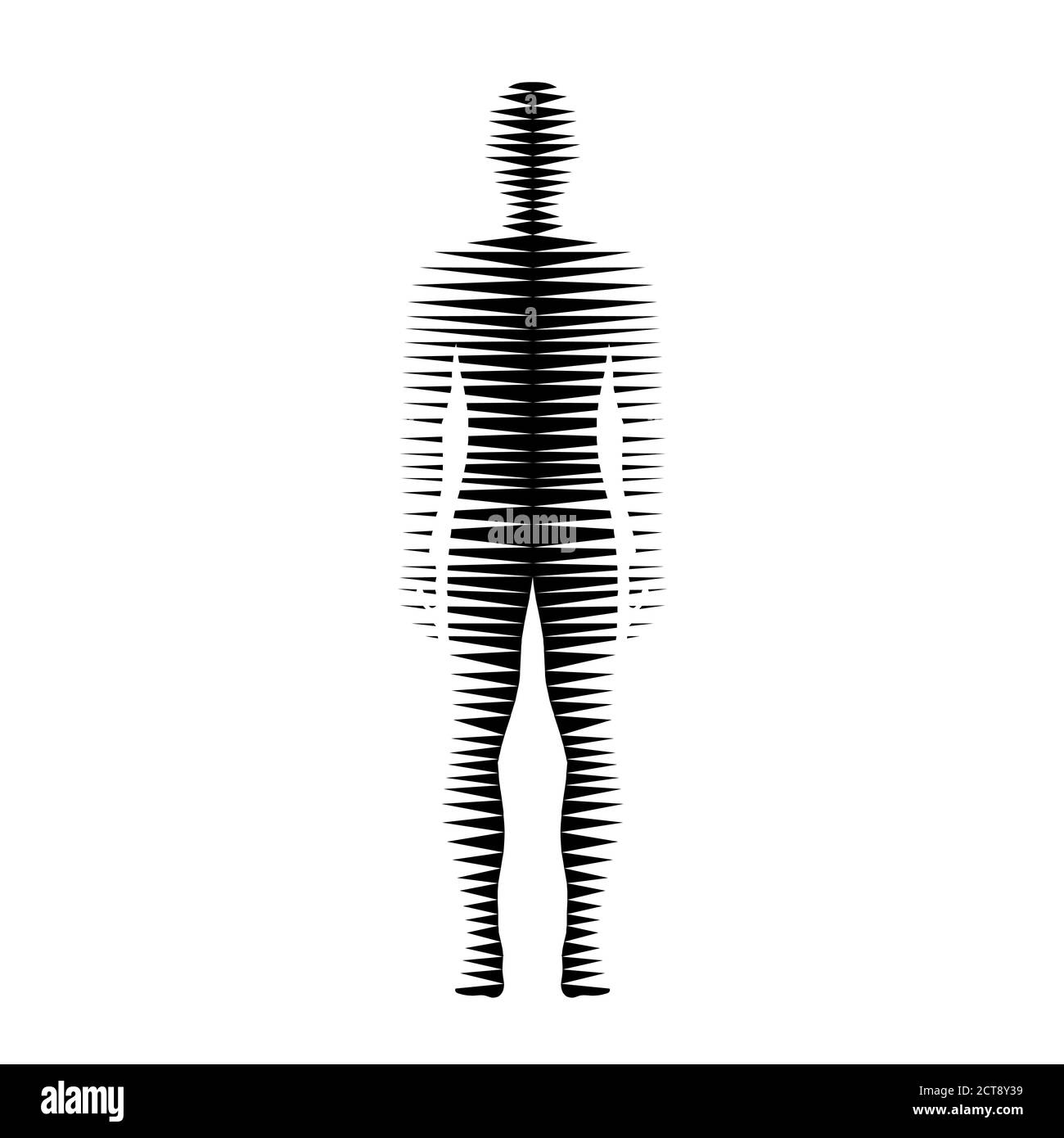 Corpo umano con linee di movimento orizzontali concetto vettoriale Illustrazione Vettoriale