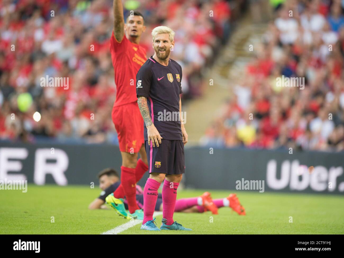 LIONEL MESSI LIVERPOOL FC V BARCELONA INTERNATIONAL CHAMPIONS CUP - WEMBLEY STADIUM PHOTO CREDIT : © MARK PAIN / ALAMY Foto Stock