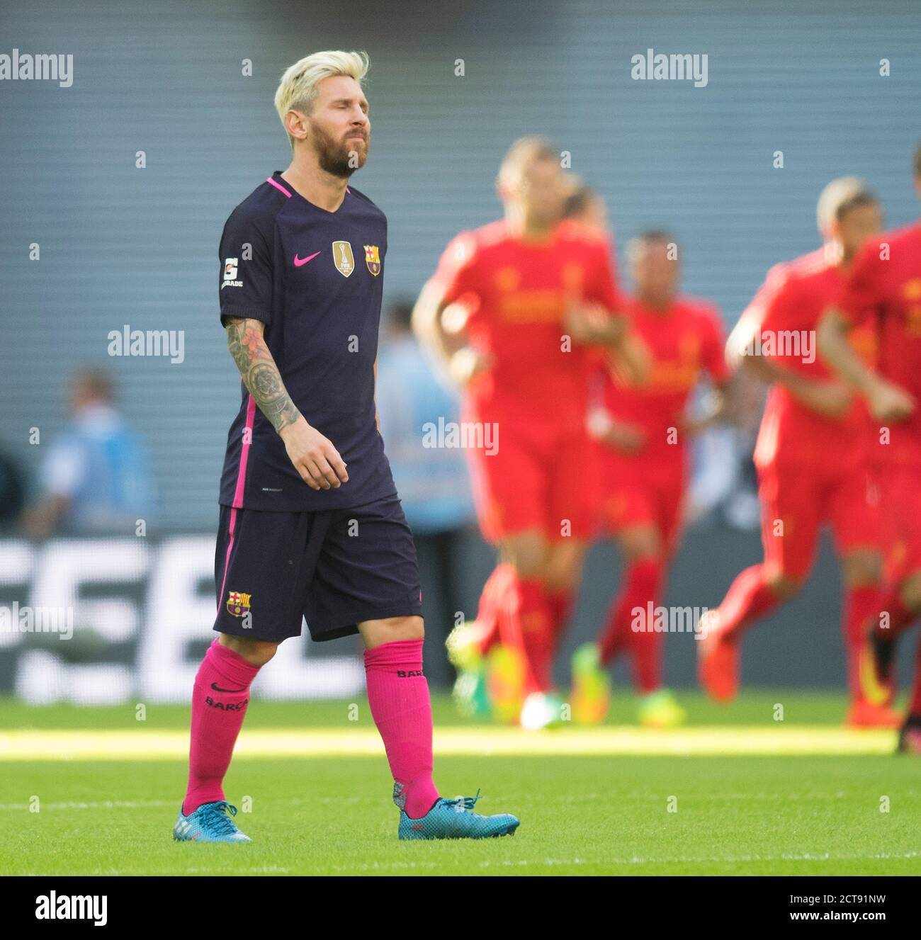 LIONEL MESSI LIVERPOOL FC V BARCELONA INTERNATIONAL CHAMPIONS CUP - WEMBLEY STADIUM PHOTO CREDIT : © MARK PAIN / ALAMY Foto Stock