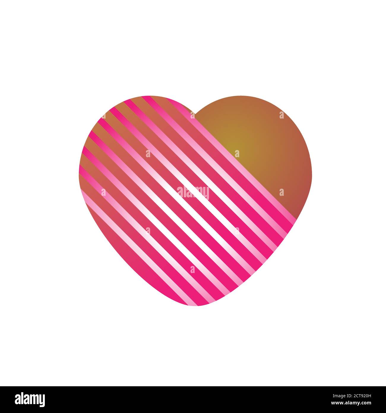 Icona cuore a strisce. Semplice illustrazione dell'icona del vettore cardiaco a strisce per qualsiasi progetto Illustrazione Vettoriale