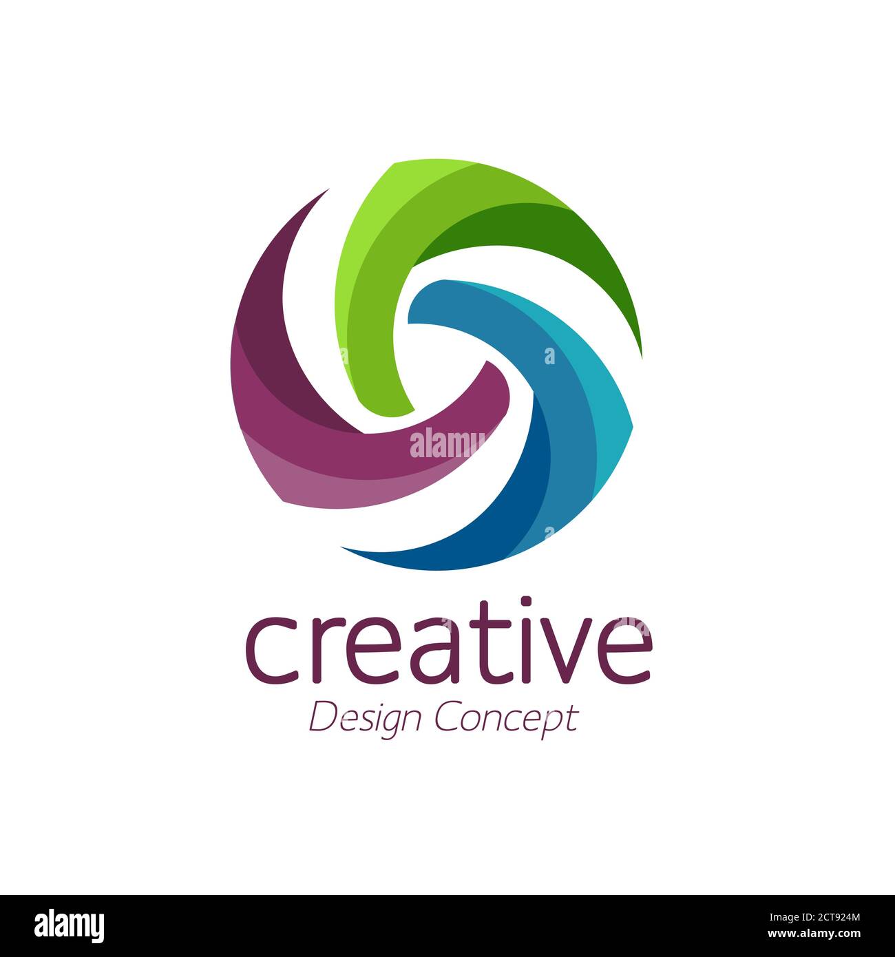 logo creativo e semplice. Vettore di icona di whirligig. Icona piatta di pinwheel isolata Illustrazione Vettoriale