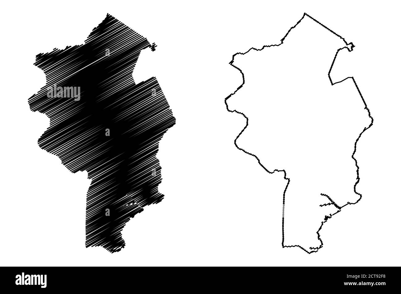 Duque de Caxias (Repubblica Federativa del Brasile, Rio de Janeiro Stato) mappa vettoriale illustrazione, scrimolo schizzo Città di Duque de Caxias mappa Illustrazione Vettoriale