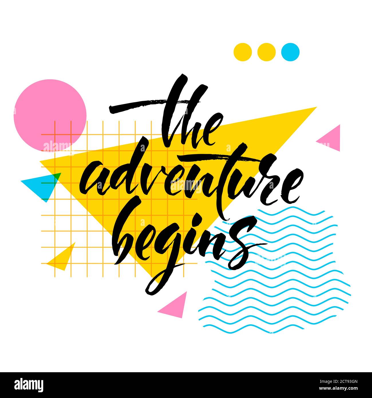 Poster motivazionale in stile pop-art con scritta calligrafica. Illustrazione Vettoriale