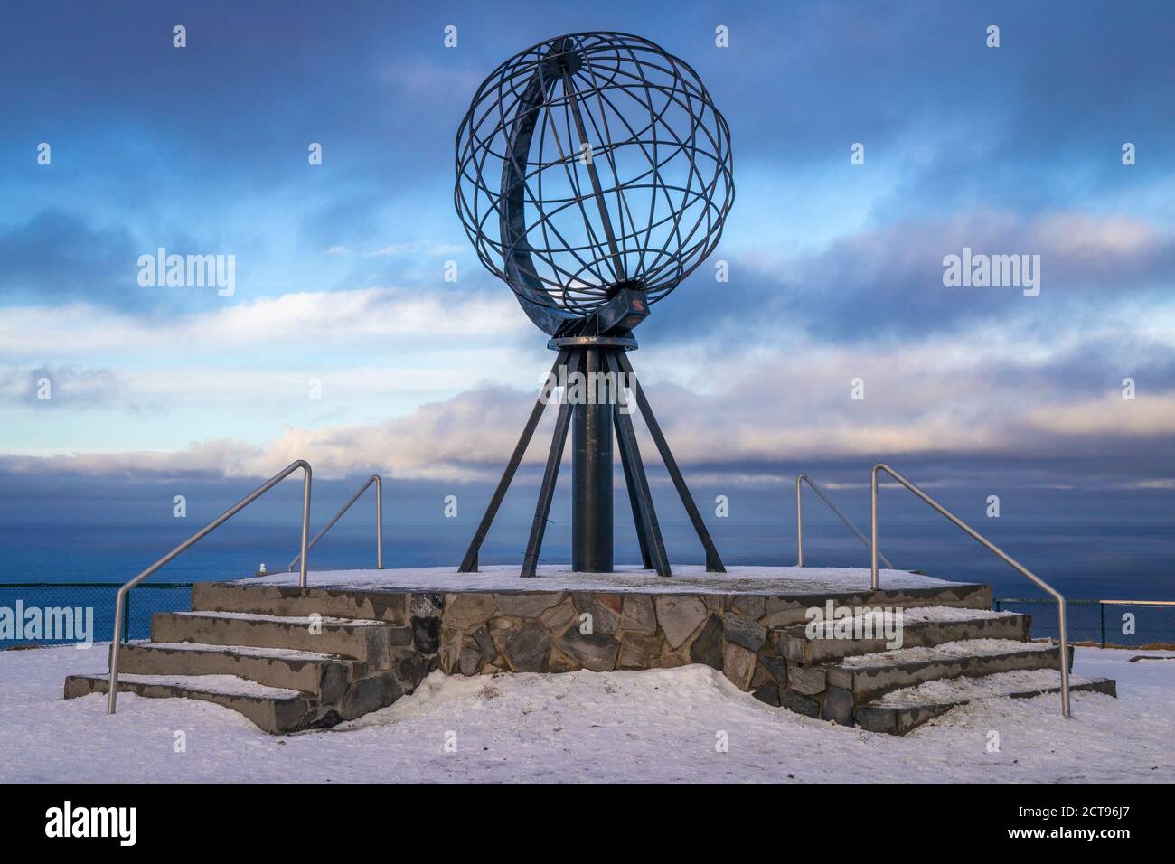 Il mondo al Nordkapp, Norvegia Foto Stock