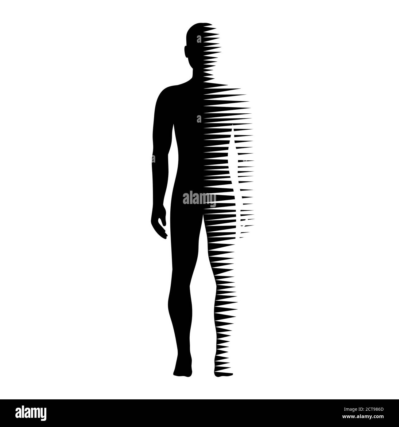 Corpo umano con linee di movimento orizzontali concetto vettoriale Illustrazione Vettoriale