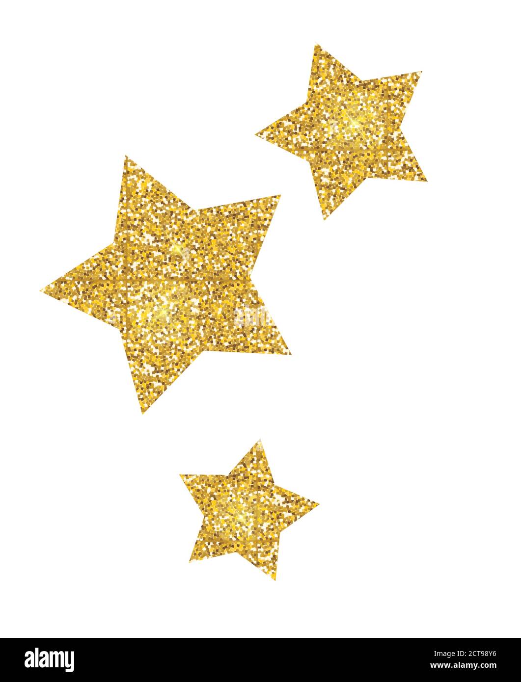 Il bellissimo glitter dorato scintilla le stelle. Illustrazione vettoriale Illustrazione Vettoriale