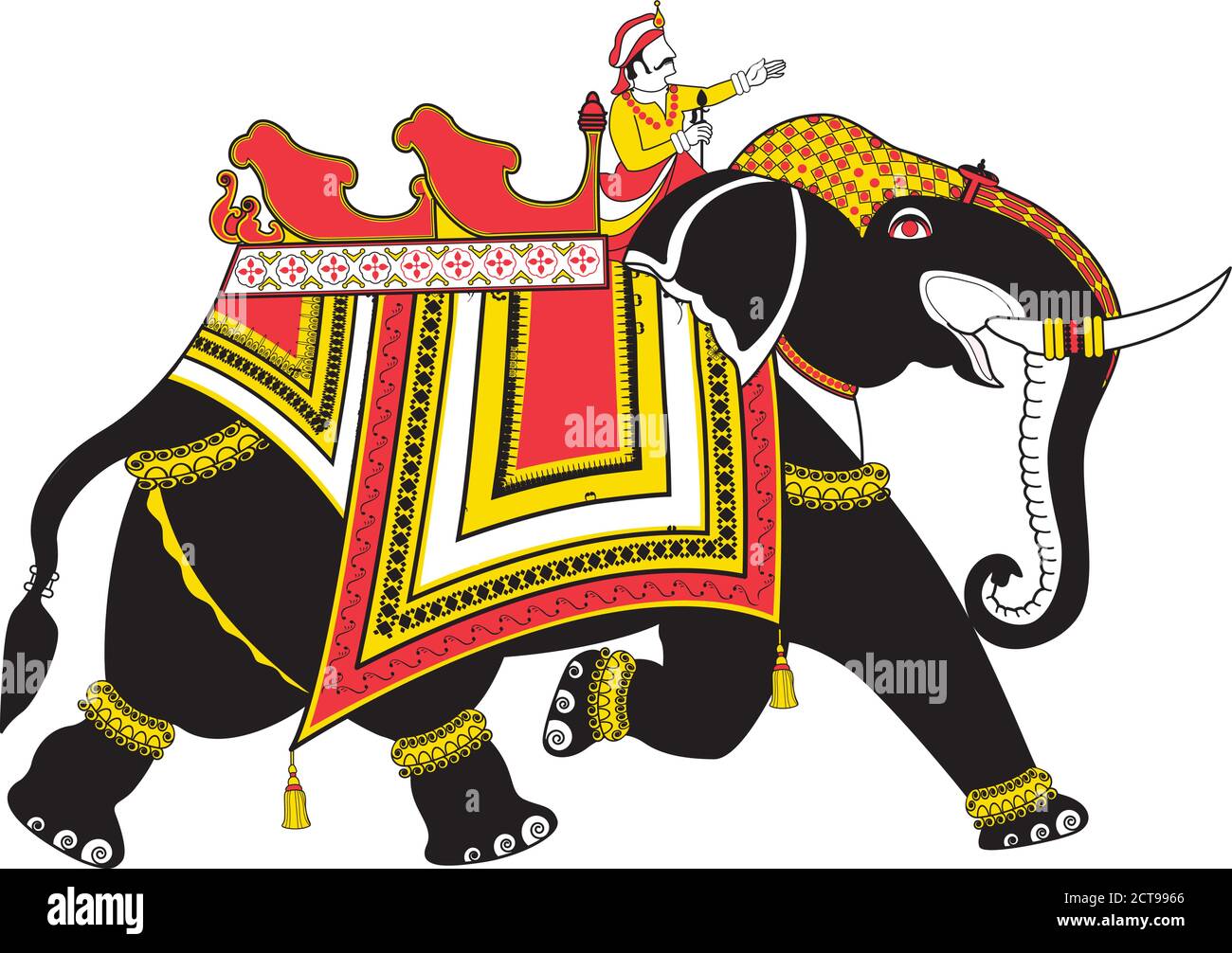 Vettore Elephant Indian Editable Illustrazione Vettoriale