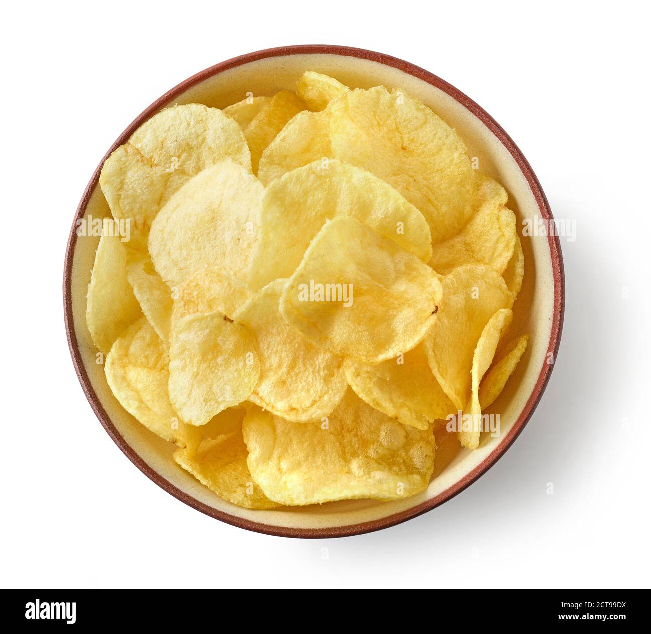 ciotola di patatine isolate su sfondo bianco, vista dall'alto Foto stock -  Alamy