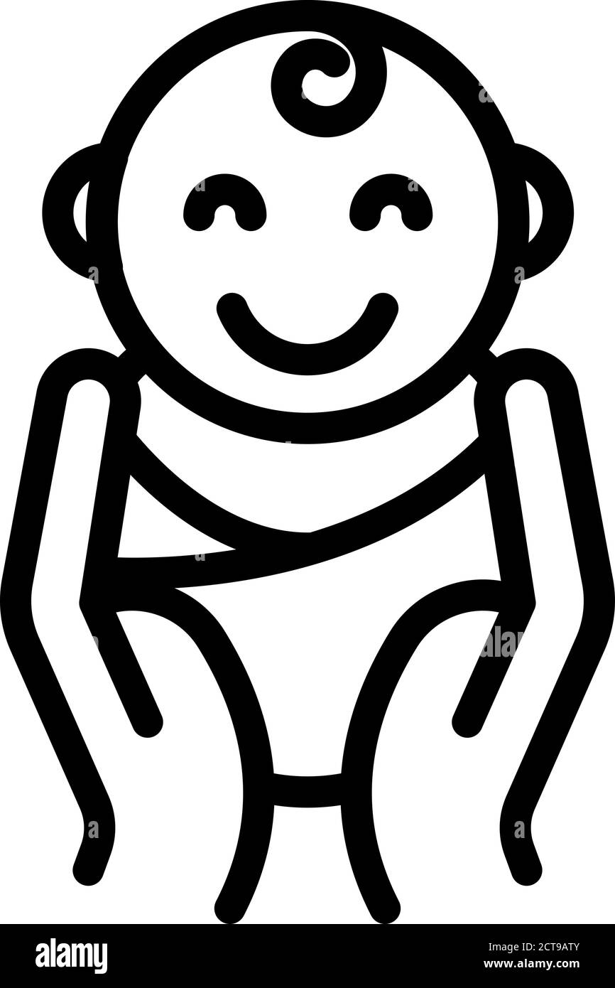 Icona di nascita del bambino della famiglia, stile del contorno Immagine e  Vettoriale - Alamy