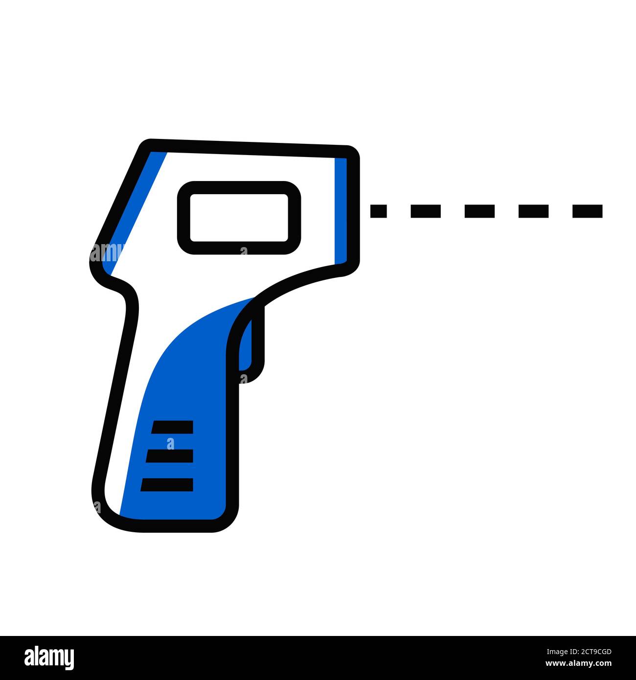 Icona del termometro digitale a infrarossi. Controllo della temperatura corporea. Illustrazione Vettoriale