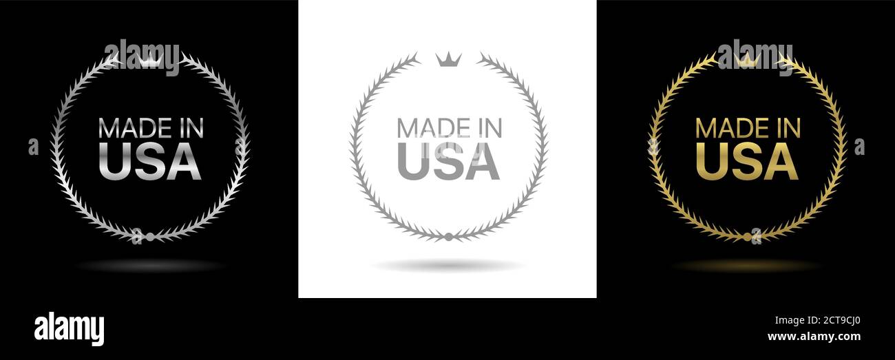 Icone di corona made in USA Illustrazione Vettoriale