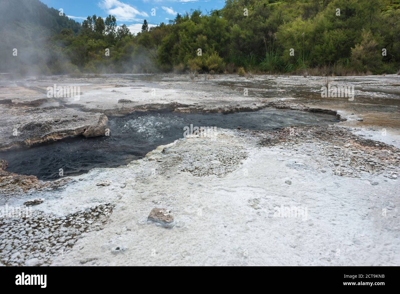 Nuova Zelanda, Isola del nord, Baia di Planty, Orakei Korako, acqua bollente energia geotermica Foto Stock