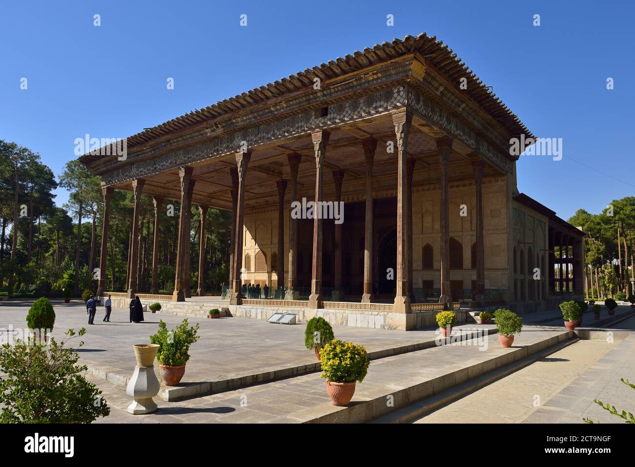 Iran, Provincia di Isfahan, Isfahan, Safavid Chehel Sotoun Palace Foto Stock