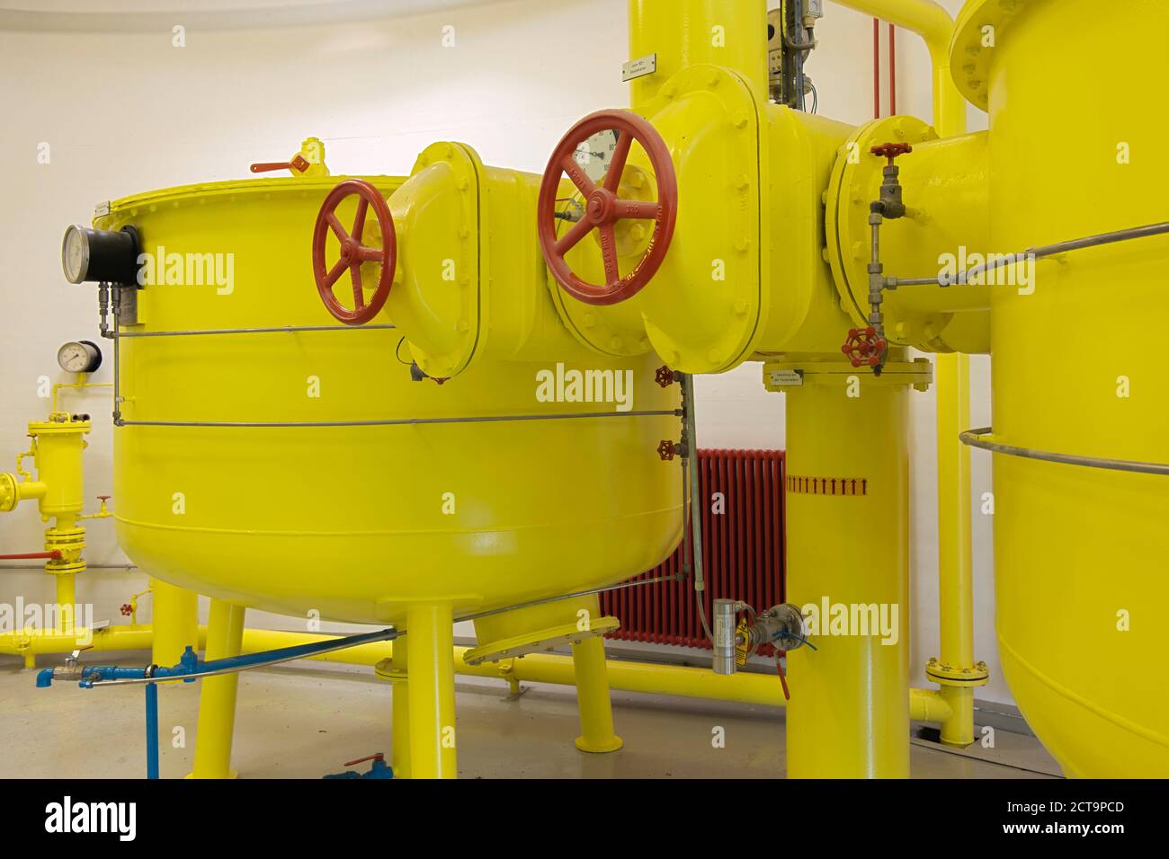 Germania, Baden-Württemberg, acqua impianto di trattamento delle acque reflue di installazione di gas Foto Stock