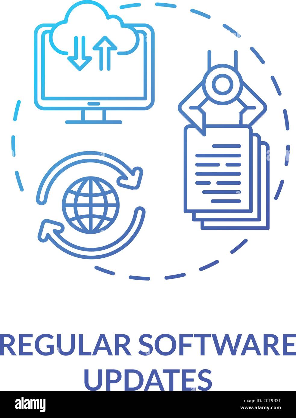 Icona del concetto di aggiornamenti software regolari Illustrazione Vettoriale