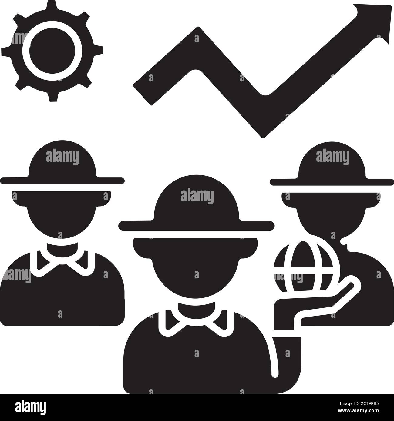 Sviluppo culturale icona glifo nero Illustrazione Vettoriale