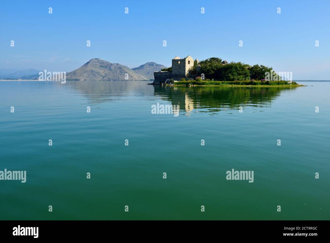 Montenegro, Crna Gora, i Balcani, storica fortezza ottomana sull'isola di Grmozur, Skadar Lake National Park Foto Stock