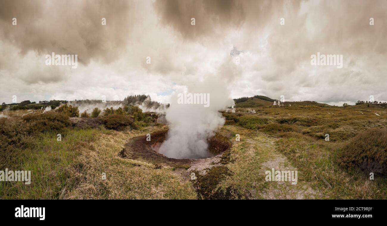 Nuova Zelanda, Taupo zona vulcanica, i crateri della luna, campo geotermico Foto Stock