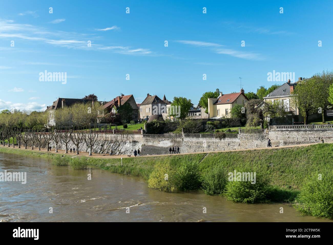 Francia, Dipartimento Saône-et-Loire, Digoin, passeggiata sul fiume Loira Foto Stock