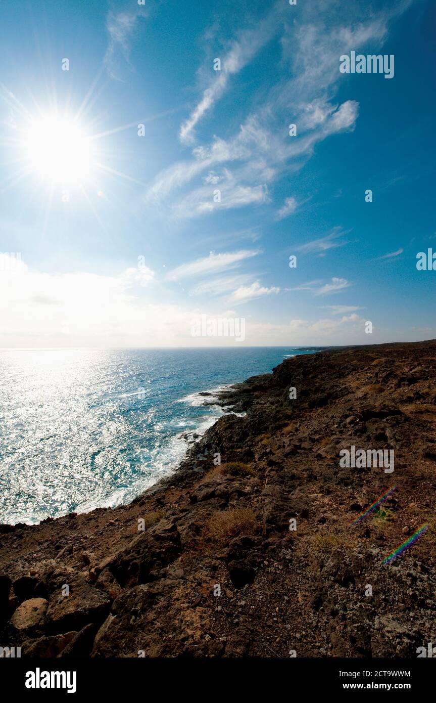 Spagna Fuerteventura, parte di costa rocciosa Foto Stock