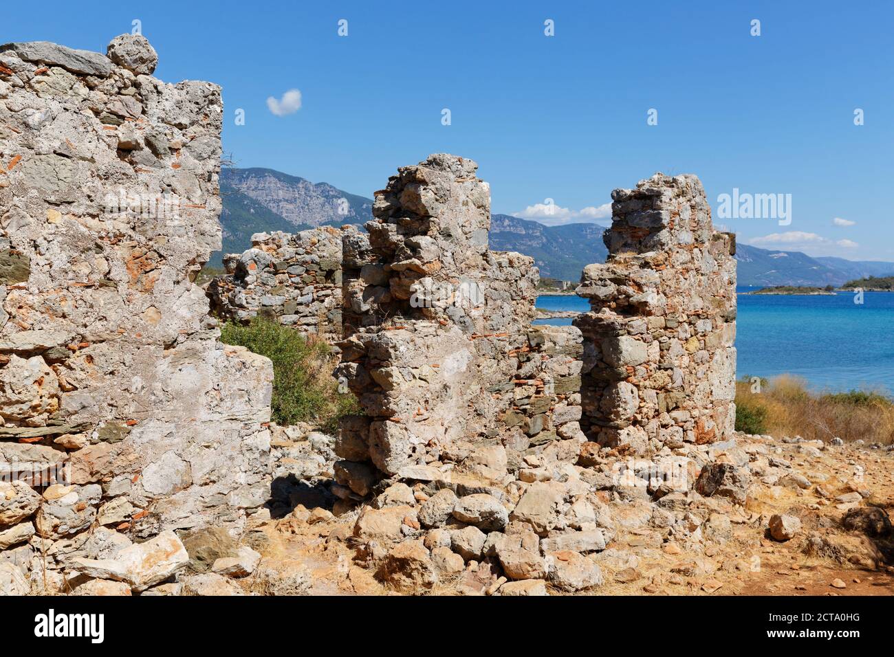 Turchia, Golfo di Goekova, Sedir Isola, chiesa di antica città Kedreia Foto Stock